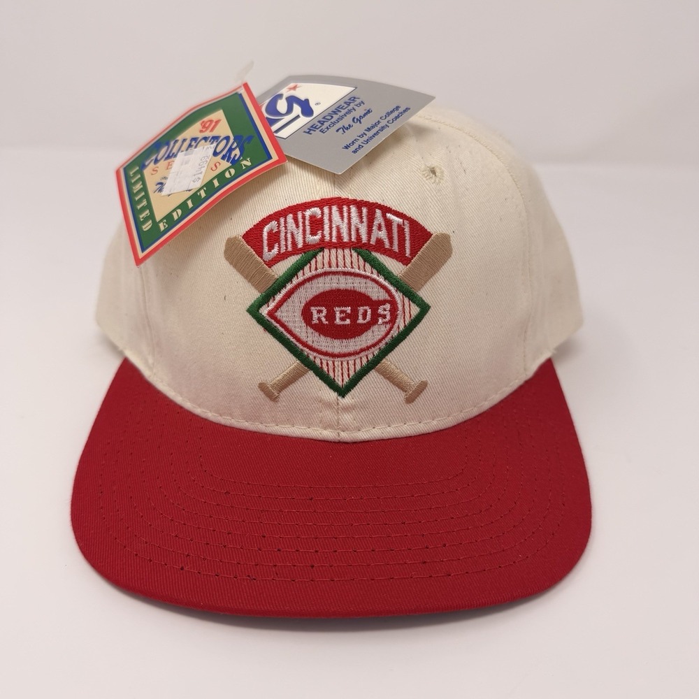Vintage 1991 Cincinnati Reds‎ Snapback Hat The Game Cream Red NWT Limited - Picture 2 of 16